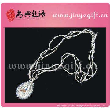 Fine Jewelry Fashion Handcrafted chaîne en argent cristal collier au Crochet